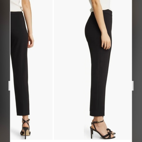 BOSS Tilunara Slim Fit Ponte Knit Pants in Black Size 4 - Picture 4 of 10